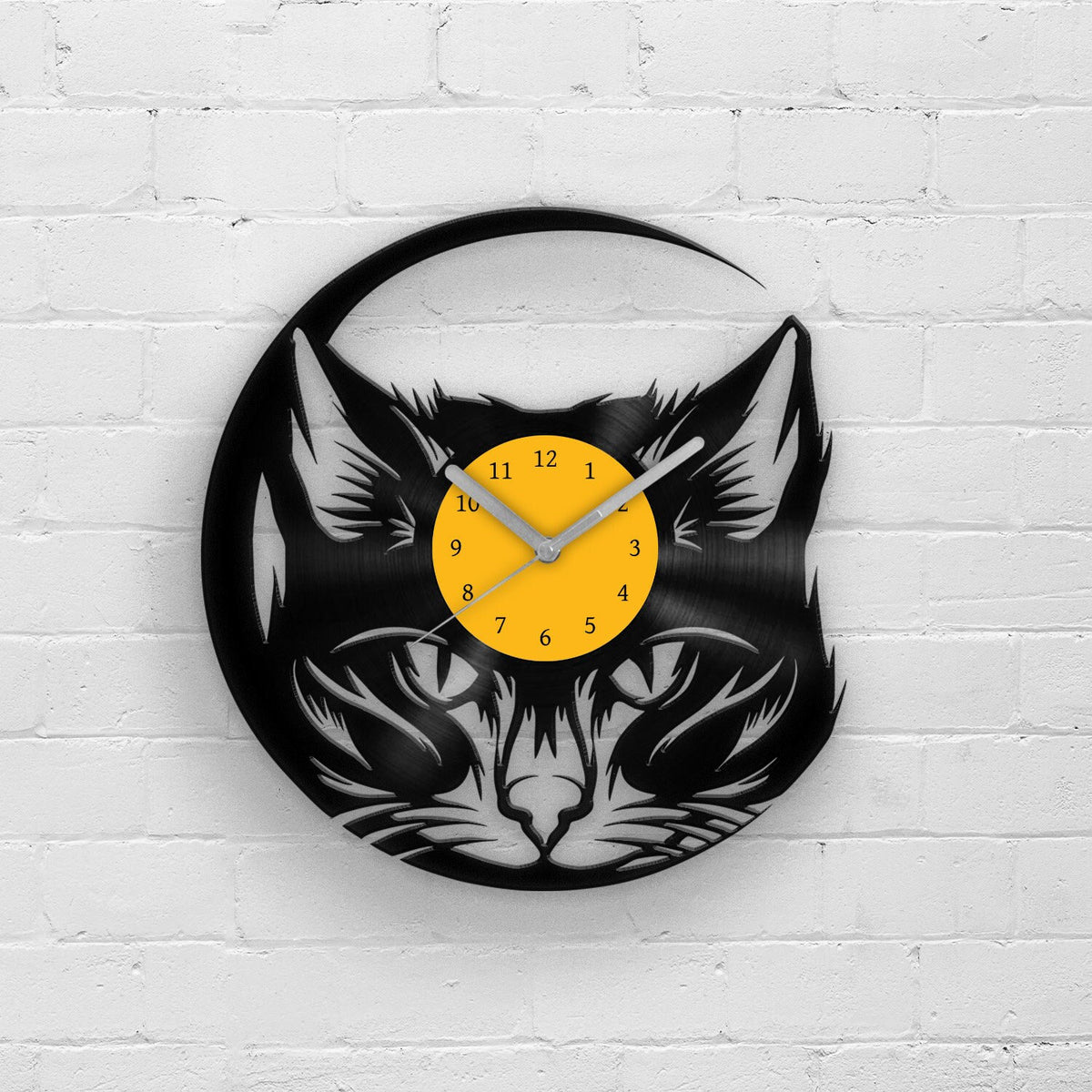 CAT LOVER GIFT - CAT PORTRAIT - Vinyl Record Wall Clock "12