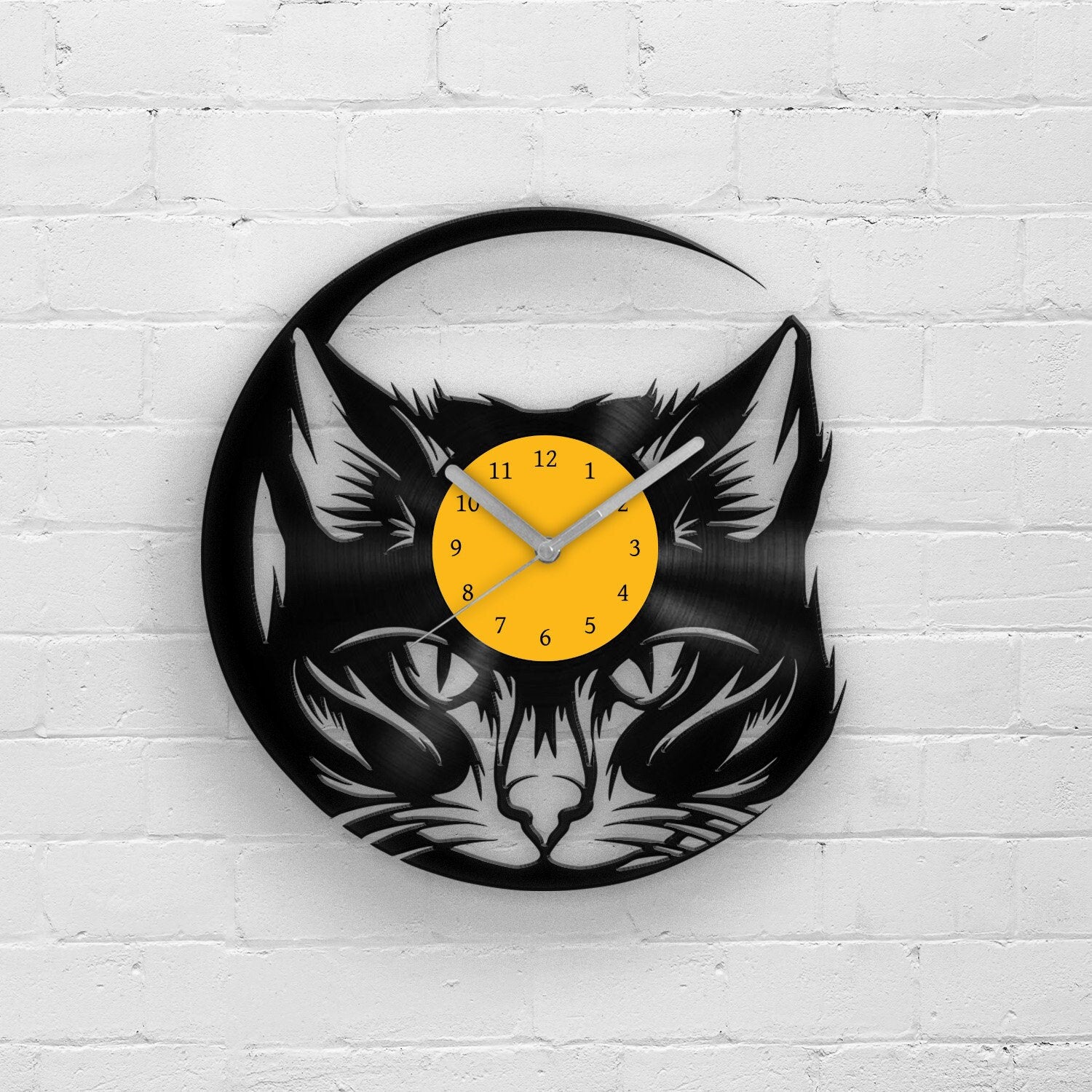 CAT LOVER GIFT - CAT PORTRAIT - Vinyl Record Wall Clock 